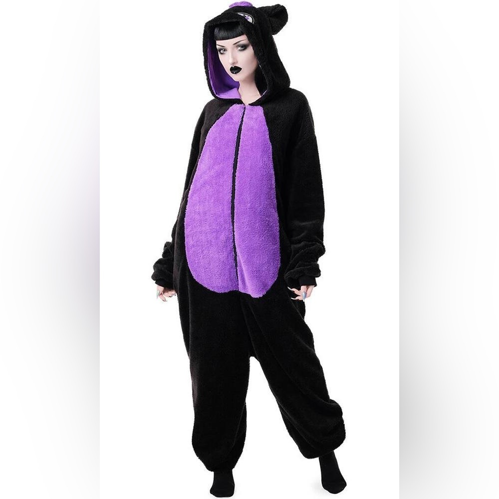 Killstar Black+Purple Cat Plush Onesie